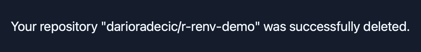 Image 7 - Successful GitHub repo deletion