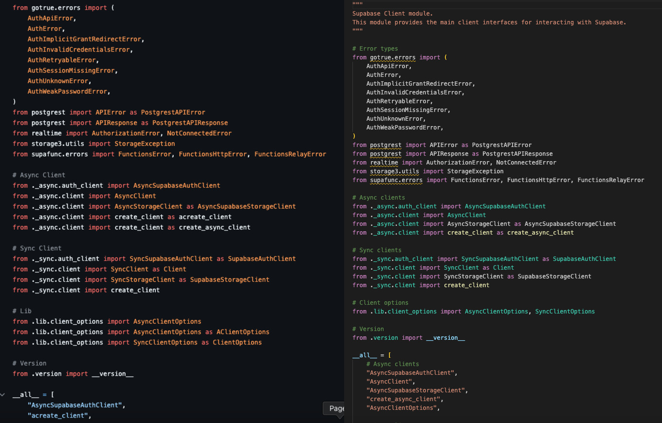 comparison of original and refactored code