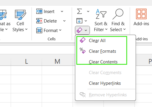 Clear spill range in Excel