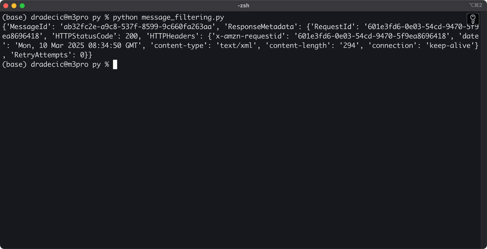 Image 20 - Sending a notification through Python