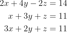 Sistema de equações lineares.
