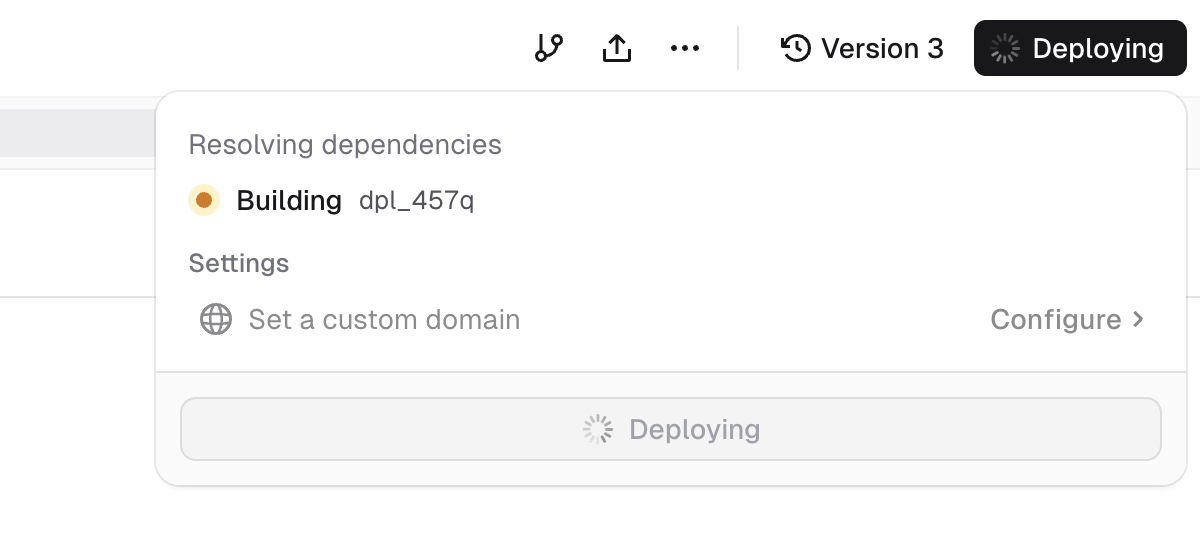 Deployment modal