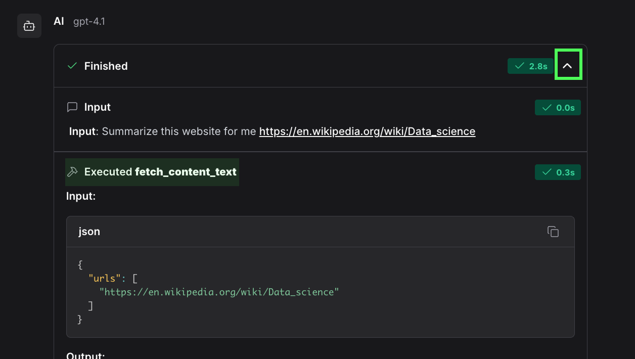 Inspect the agent workflow