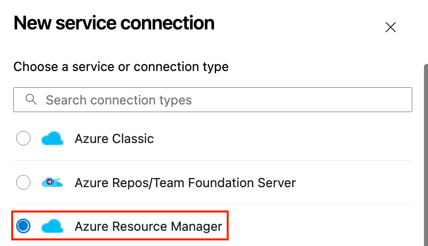Set up a new service connection:

Choose Azure Resource Manager.

This simple process helps you connect to Azure resources, enhancing your project's capabilities.