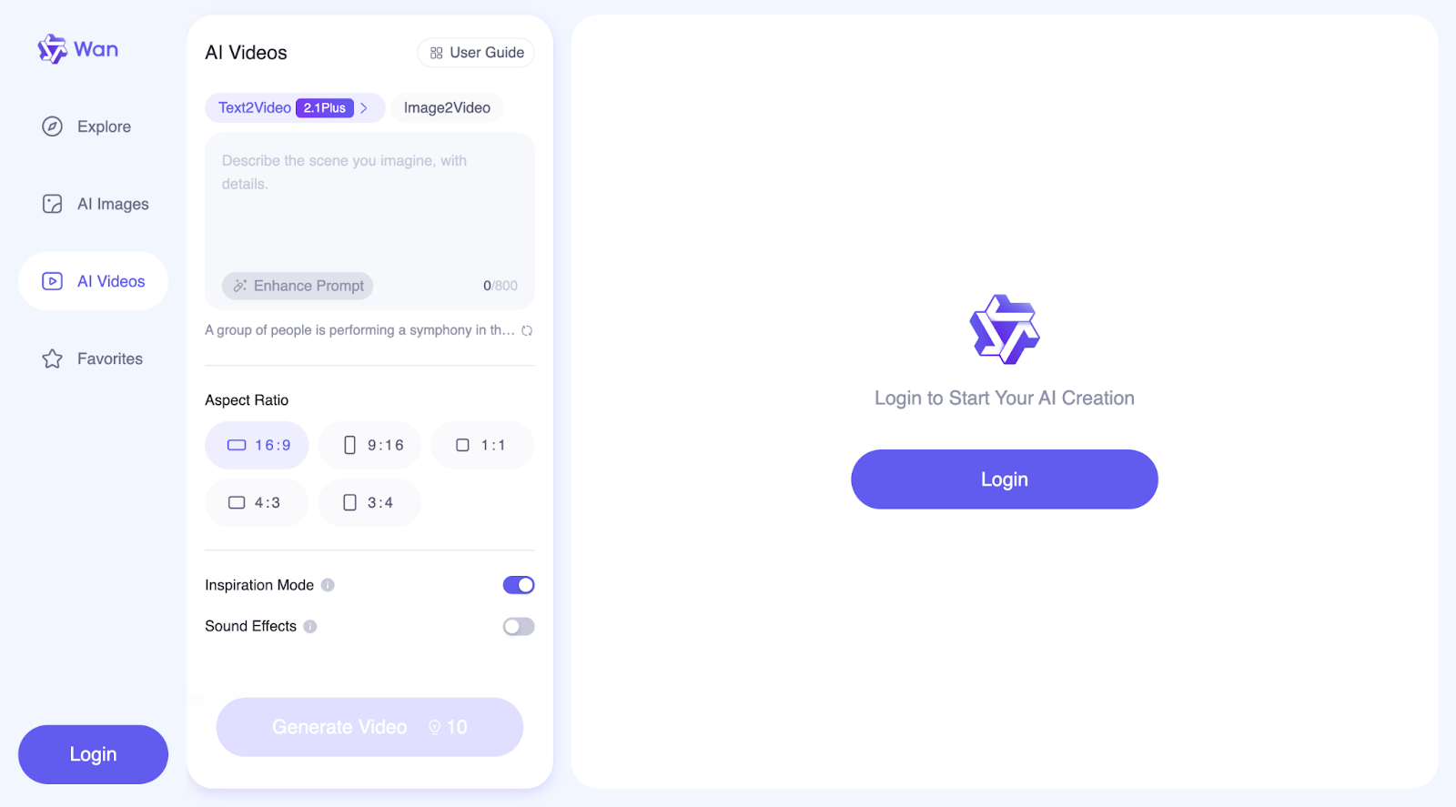 Website interface