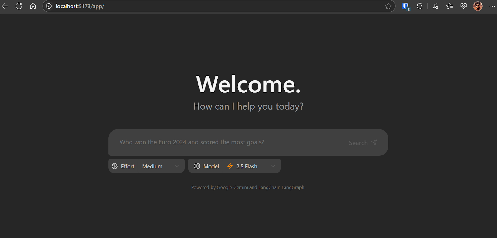 Gemini Fullstack LangGraph App UI