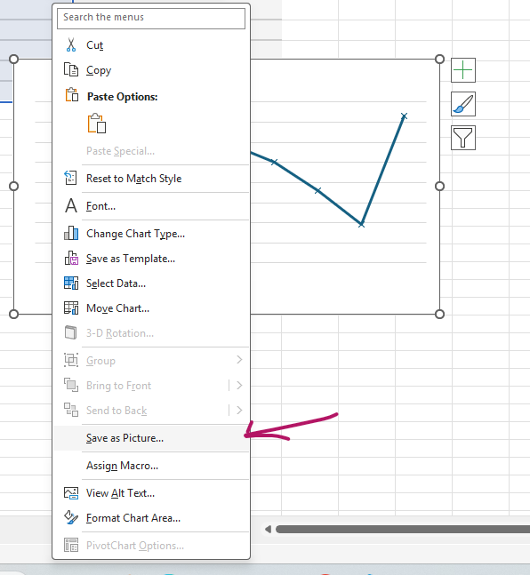 Sauvegarde et exportation du graphique à partir d'Excel