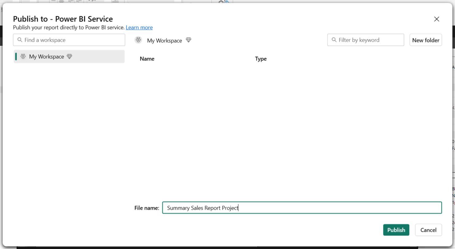 publicar en el servicio Power BI