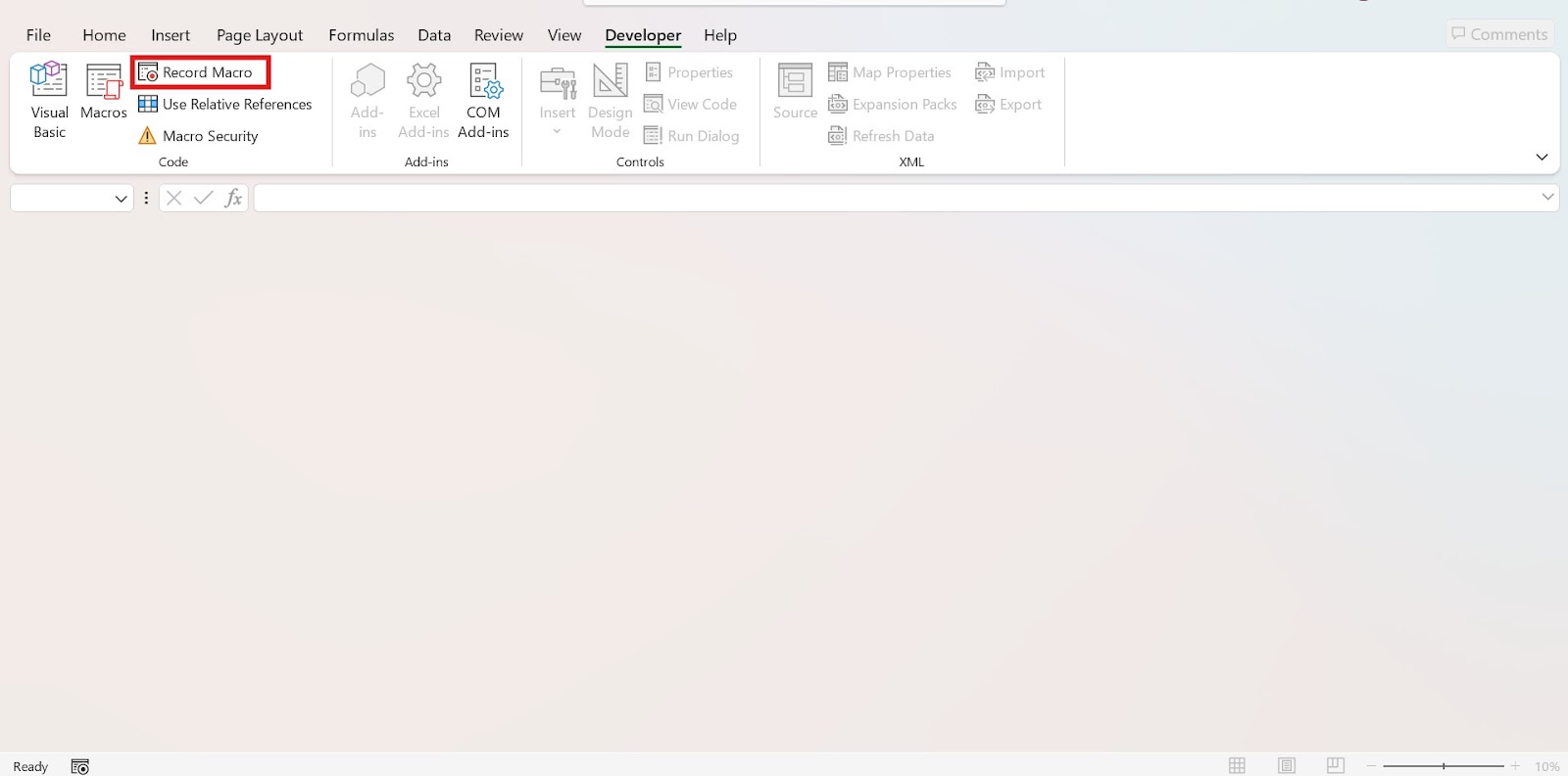 excel macros record