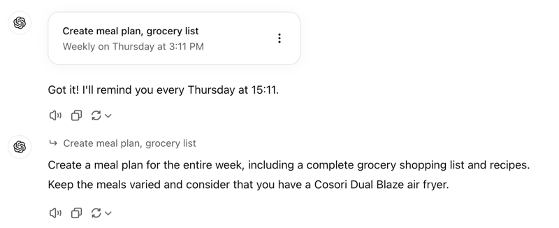 Meal planning tasks glitch.