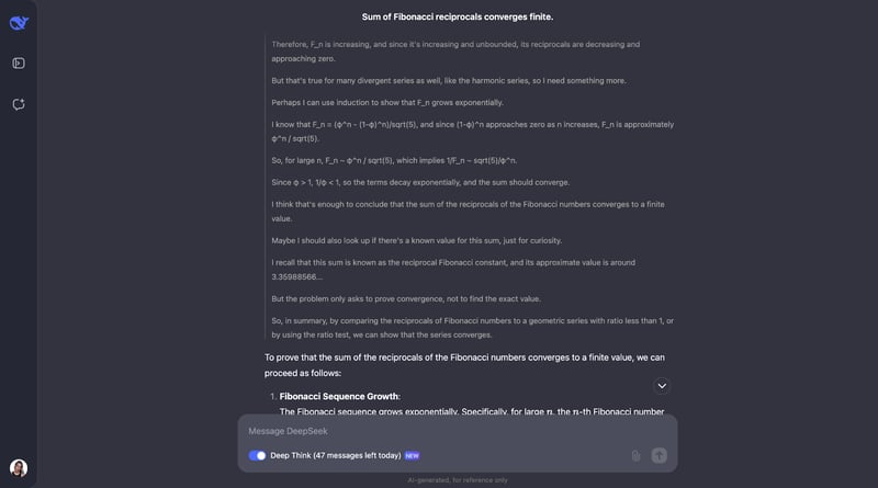 deepseek deepthink mathematical capabilities - chain of thought 2