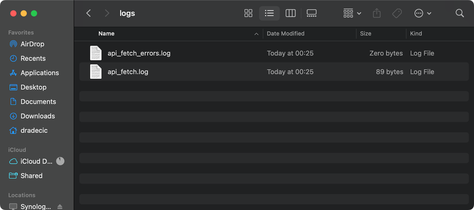 Image 10 - Cron job log and error files