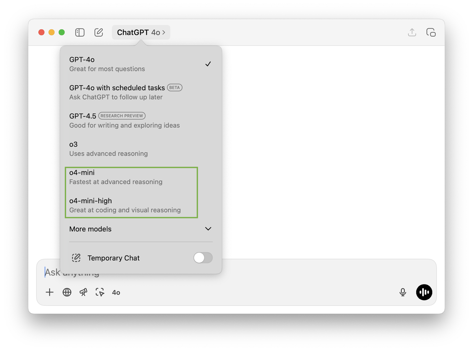 o4-mini in chatgpt