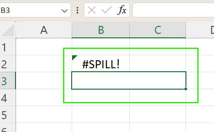 #SPILL! error in Excel caused by merged cells