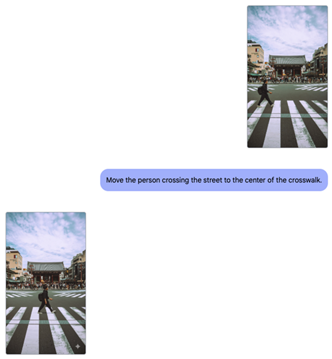 Moving elements in a photo using gemini image editing