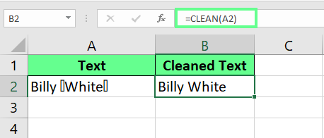 Use of CLEAN() function in Excel