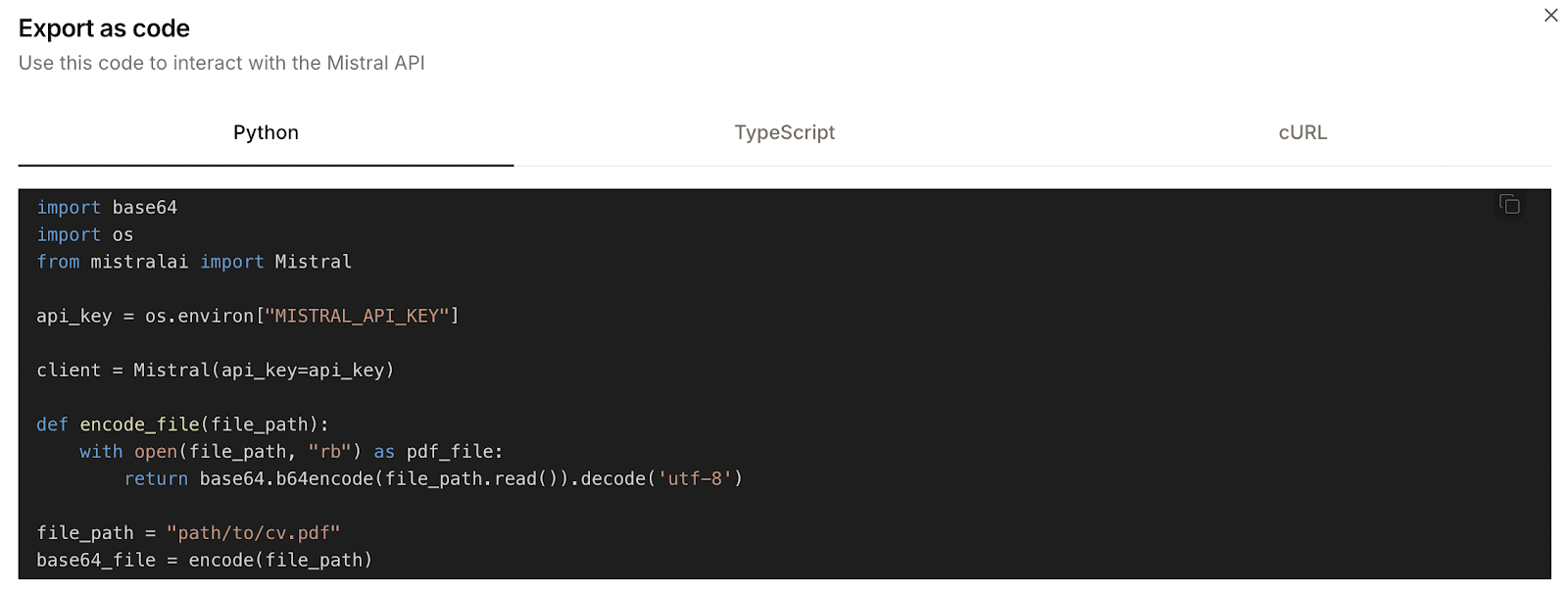 Seeing the code needed to perform OCR.