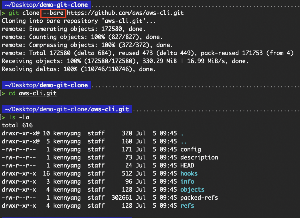 Clone a bare repository