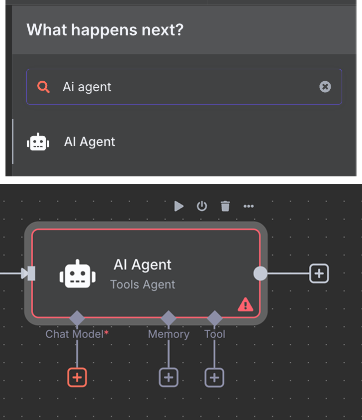 AI Agent node in n8n