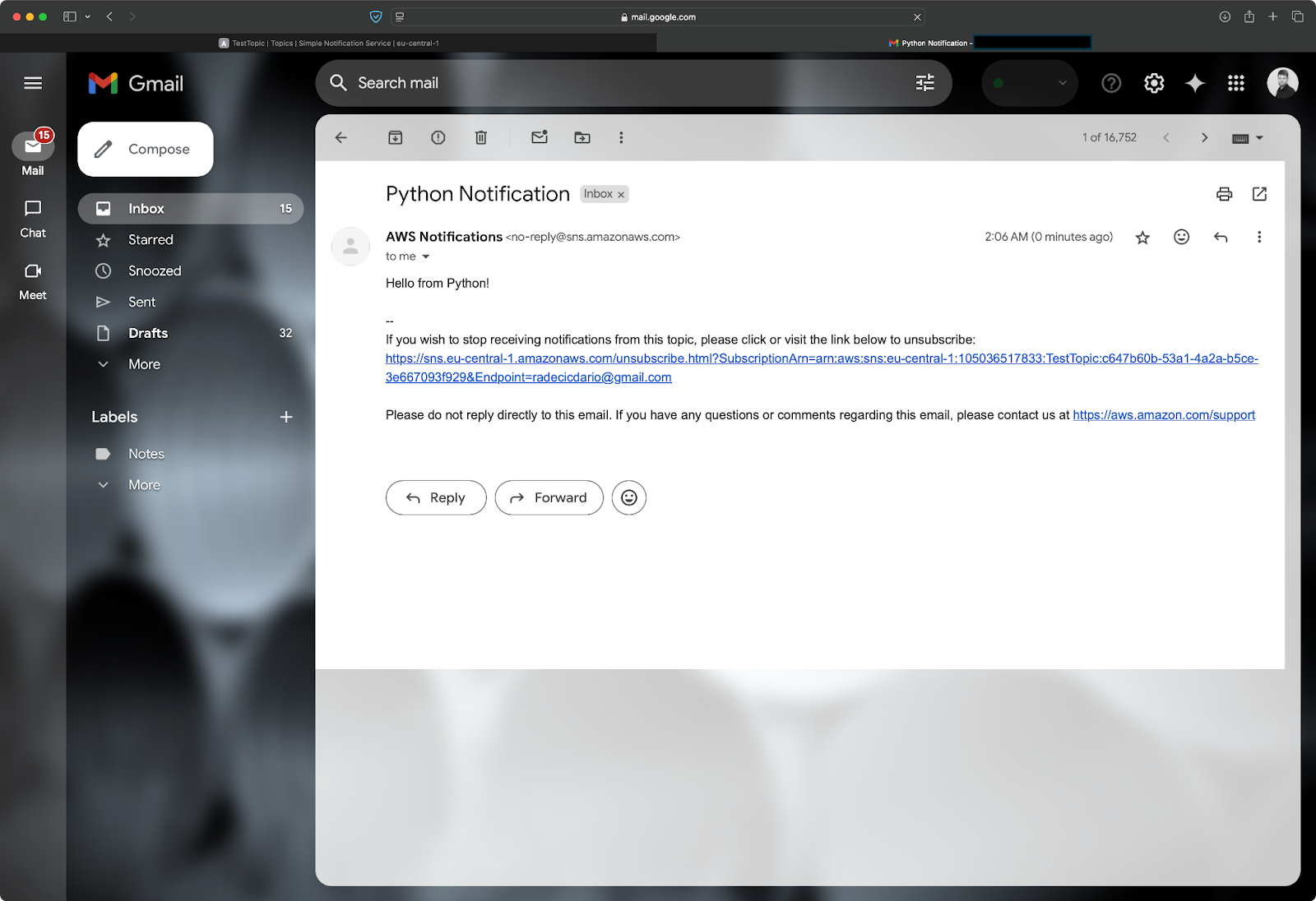 Image 18 - Message publishing through Python SDK (2)