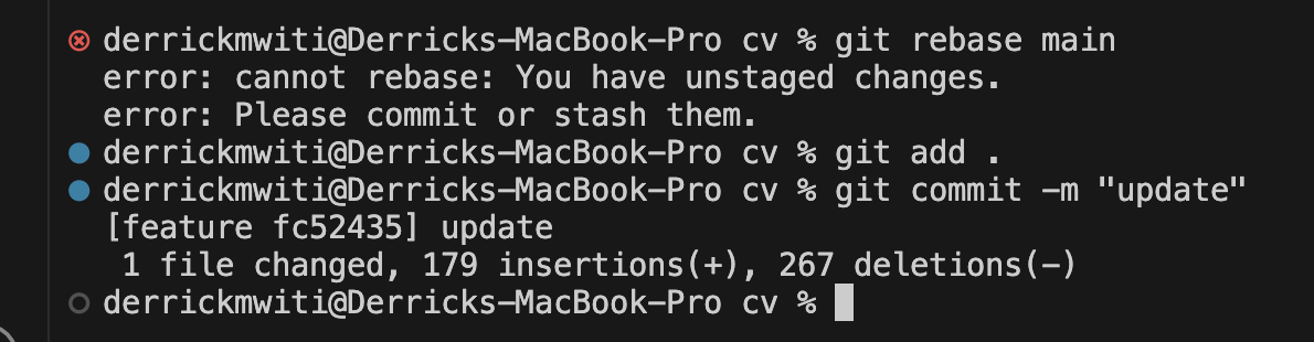 Git Rebase with Unstage Changes