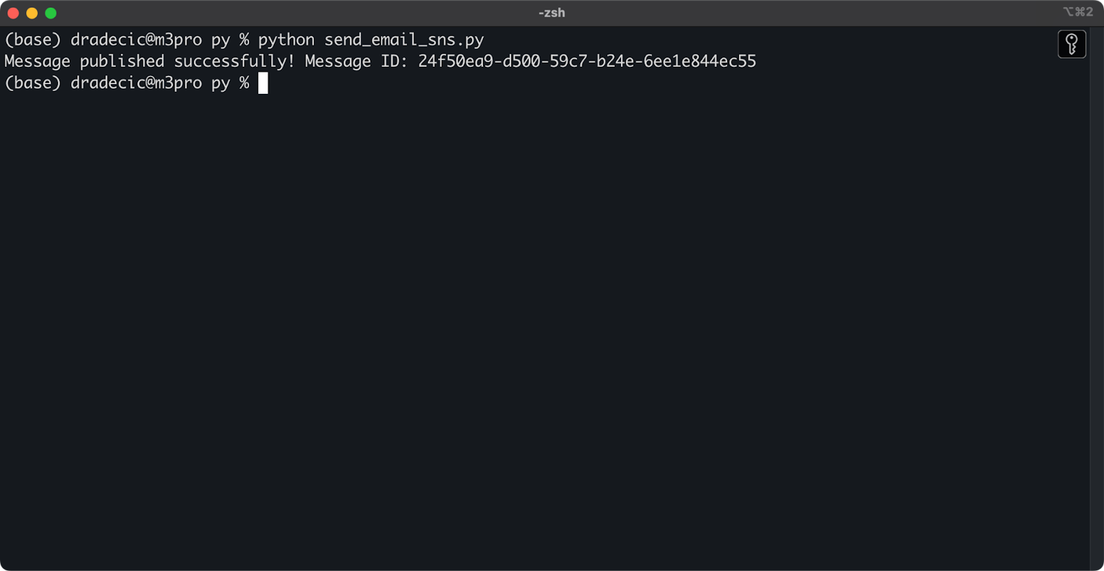 Image 17 - Message publishing through Python SDK