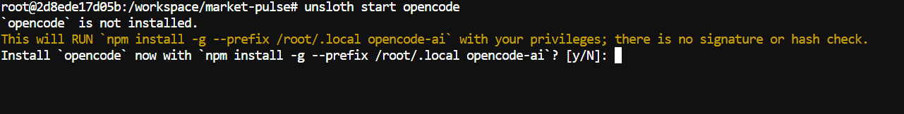 Installing and starting the Opencode
