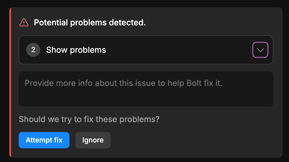 Fixing problems with Bolt.new