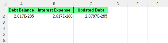 Iterative calculation in Excel
