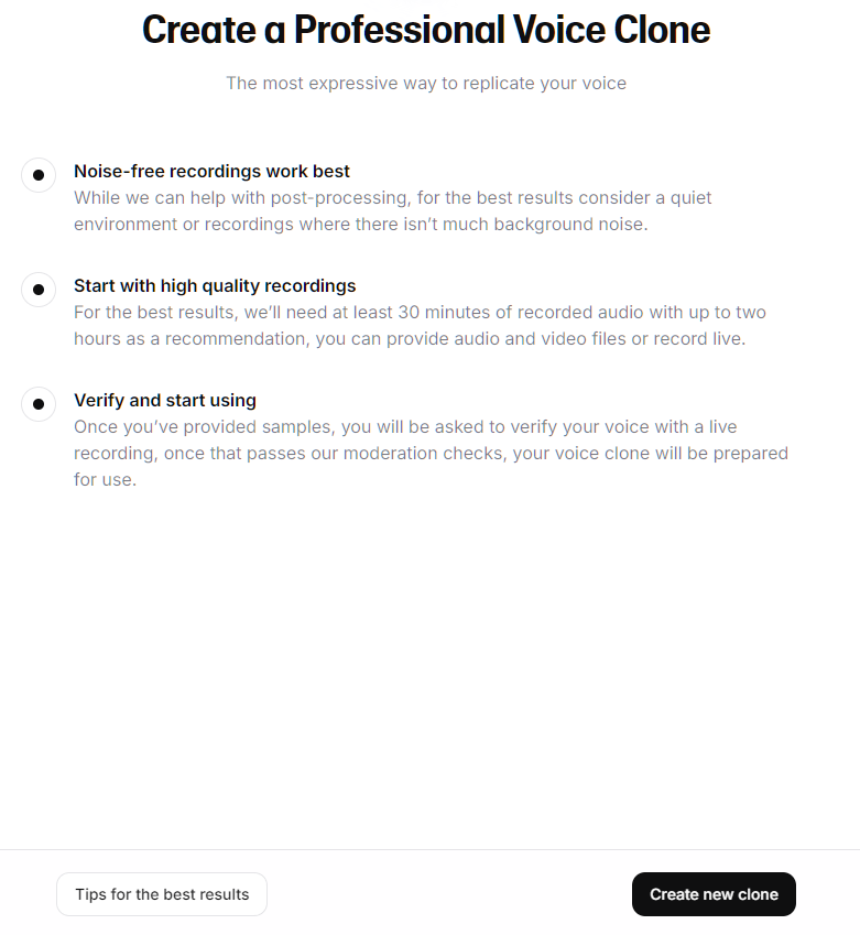 Create a Professional Voice Clone