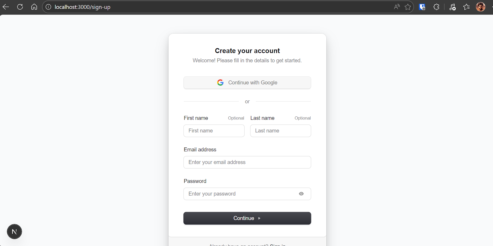 singing up the GeekMatch account.