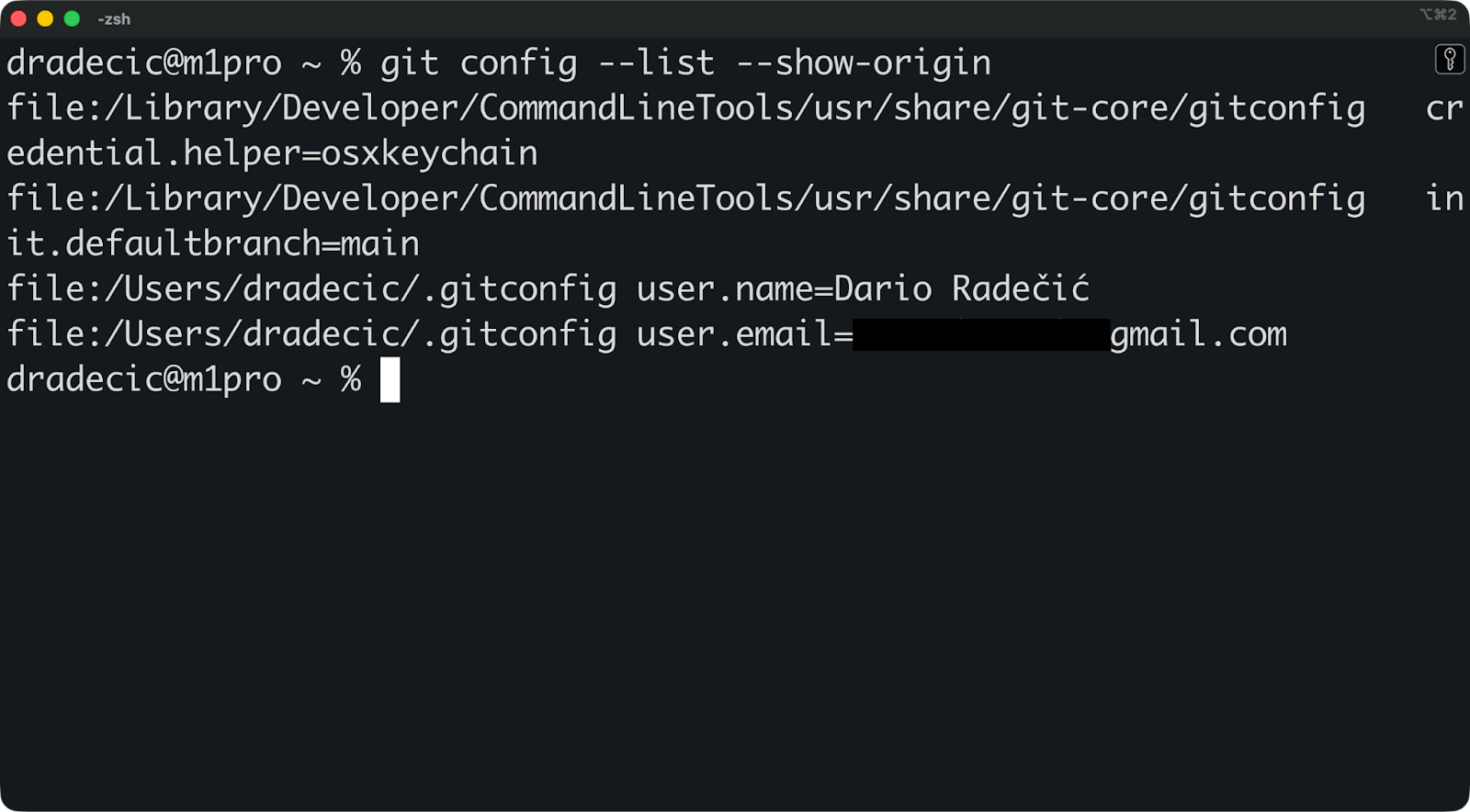 Image 5 - Printing file paths for git config settings
