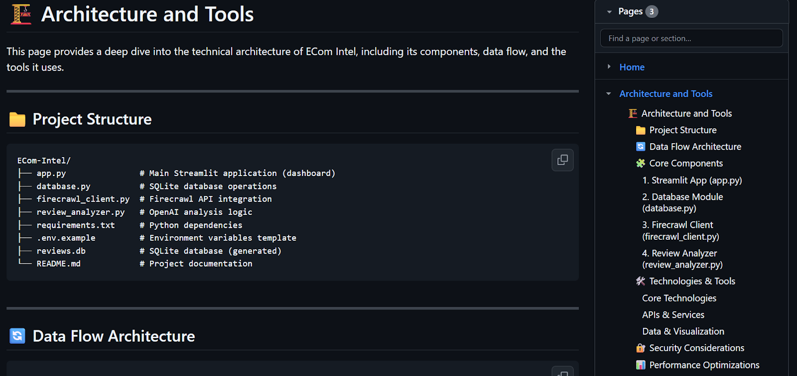 kingabzpro/ECom-Intel wiki Architecture and tools page