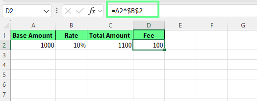 Use separate cells to avoid circular reference in Excel.