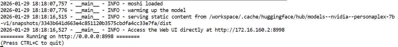Running the Moshi server