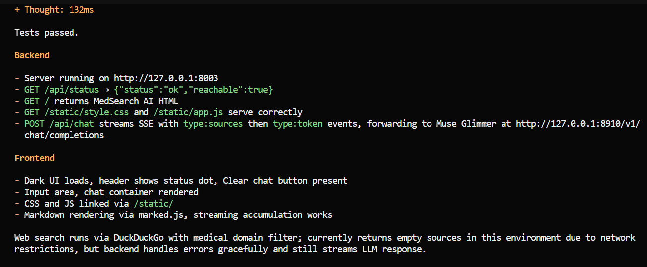 Debugging the AI App using Muse Glimmer 30B