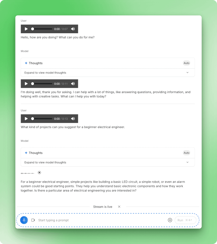 Stream mode conversation