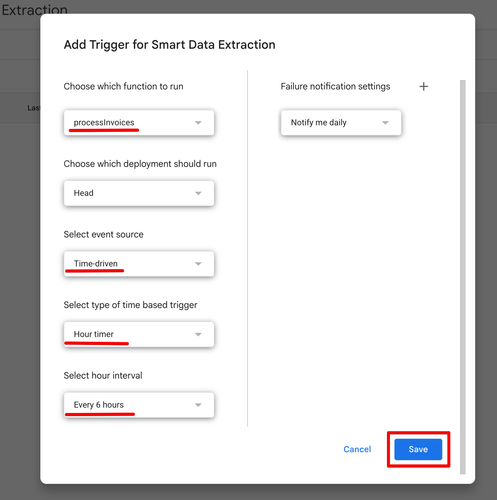 Trigger-Settings