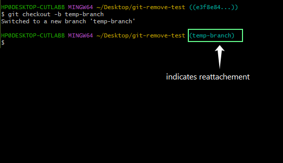 HEAD Reattached in git