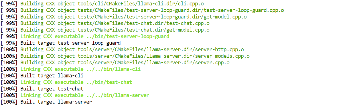 CUDA ile BeeLlama.cpp derlemesi tamamlandı