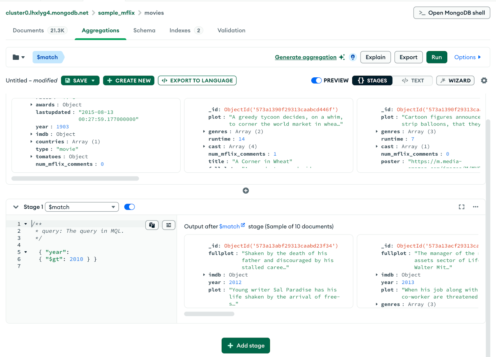 First stage of our pipeline