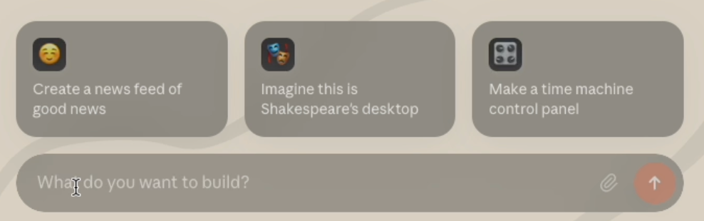 Claude Image suggested prompts.