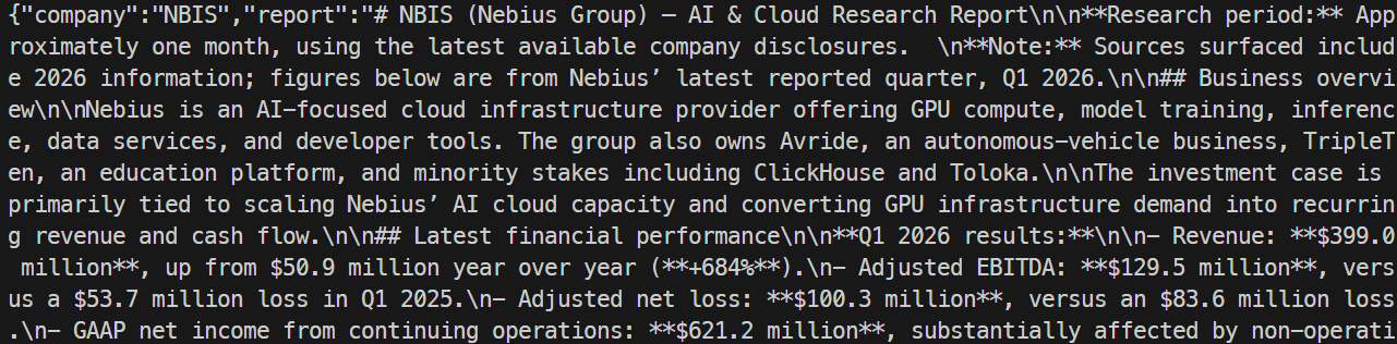 Testing the deployed Autonomous AI Agent API using the CURL