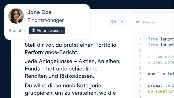 Screenshots von Lernpfaden und ein Diagramm der Aktivität