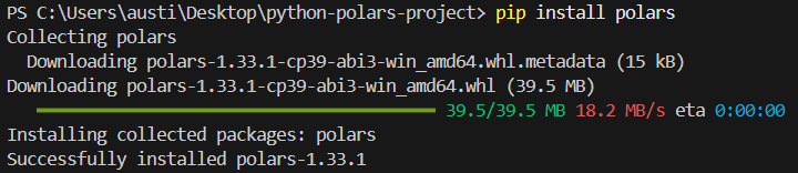 installation message