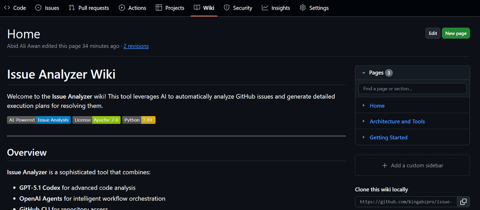 kingabzpro/Issue-Analyzer wiki home page