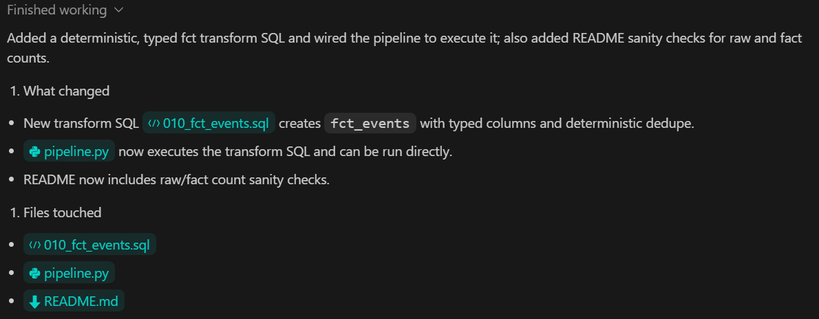 Transformation layer added using Codex