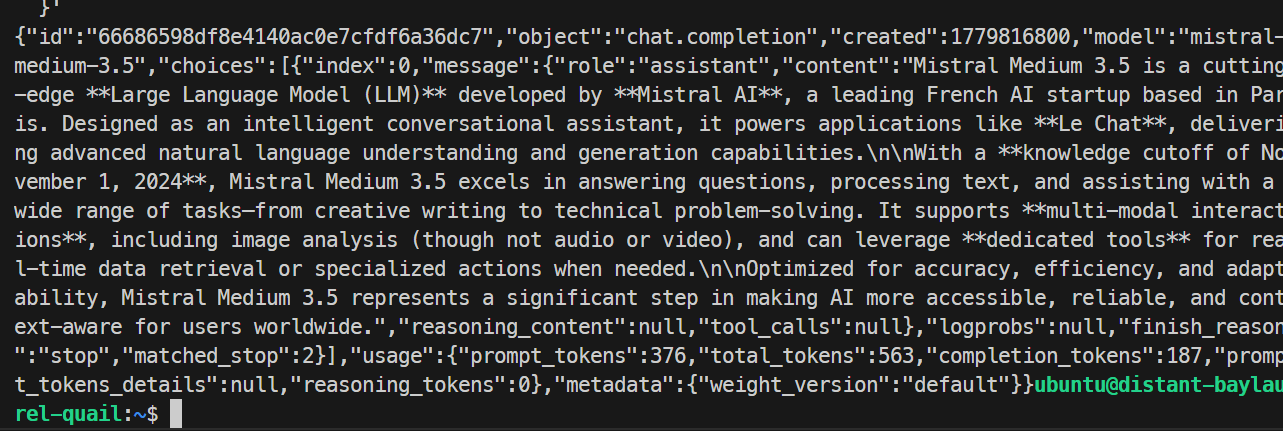 Mistral Medium 3.5 128B responses generated