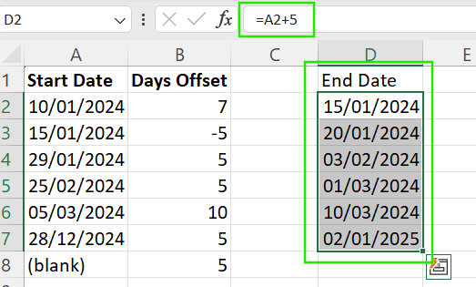 How to apply formulas to multiple rows in Excel.