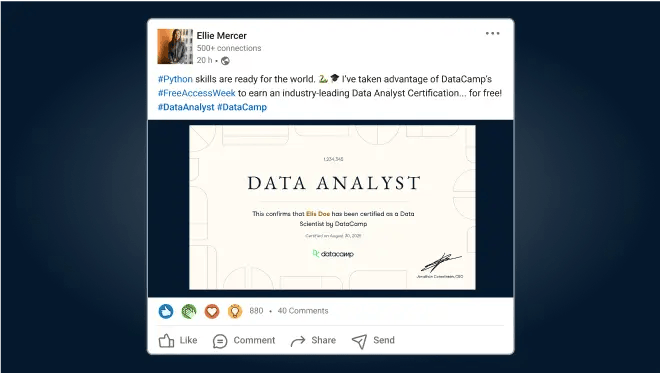 Screenshots of certificates, available certifications, and profiles'